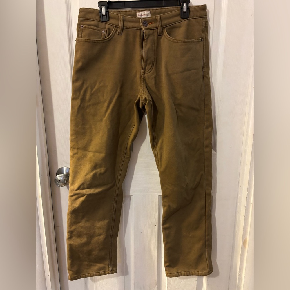 EUC Weatherproof Fleece Lined Duck Canvas Khaki Pants 32x30
